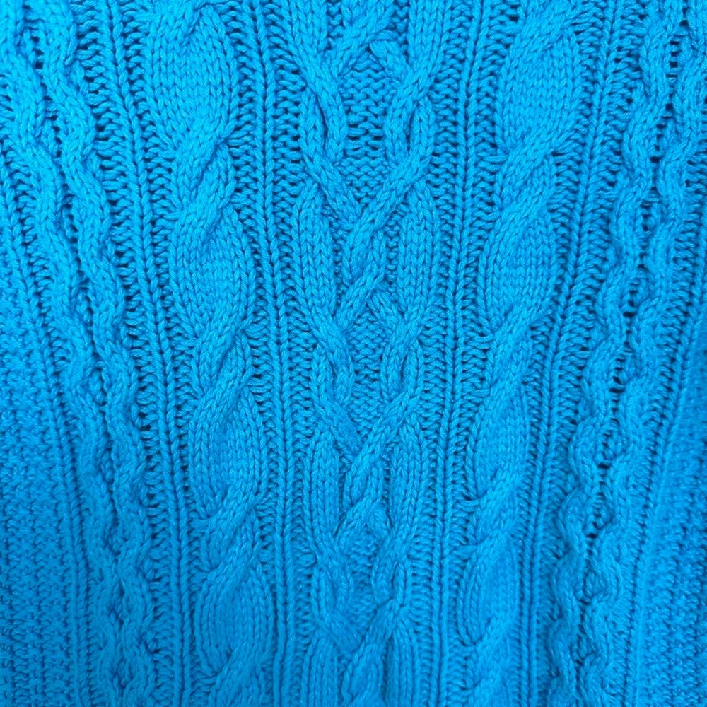 Ralph Lauren Blue Cable Knit Crewneck Sweater Size Small S Preppy - Picture 4 of 4